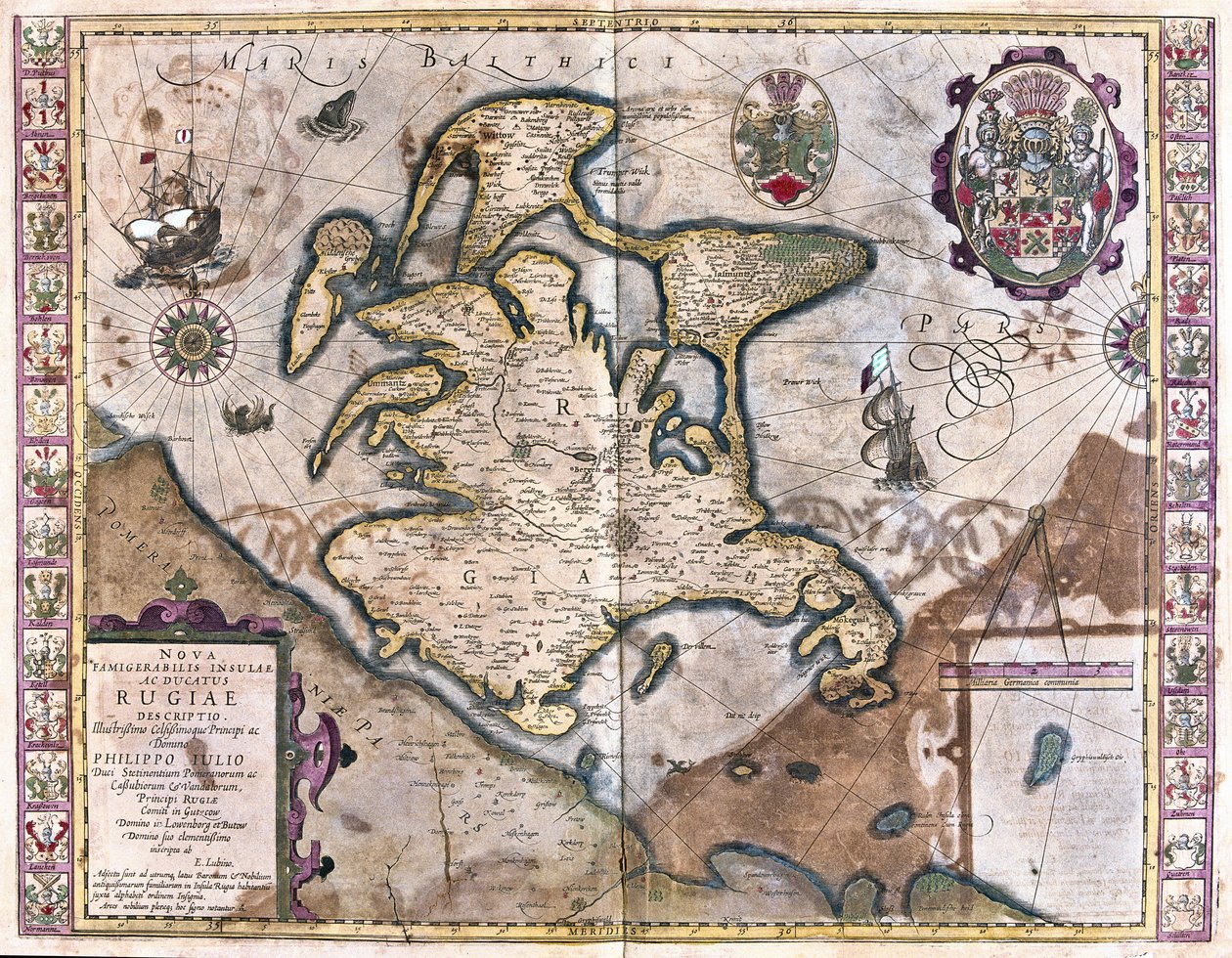 Rugen-sziget, Németország (metszet alkotó: Gerardus Mercator