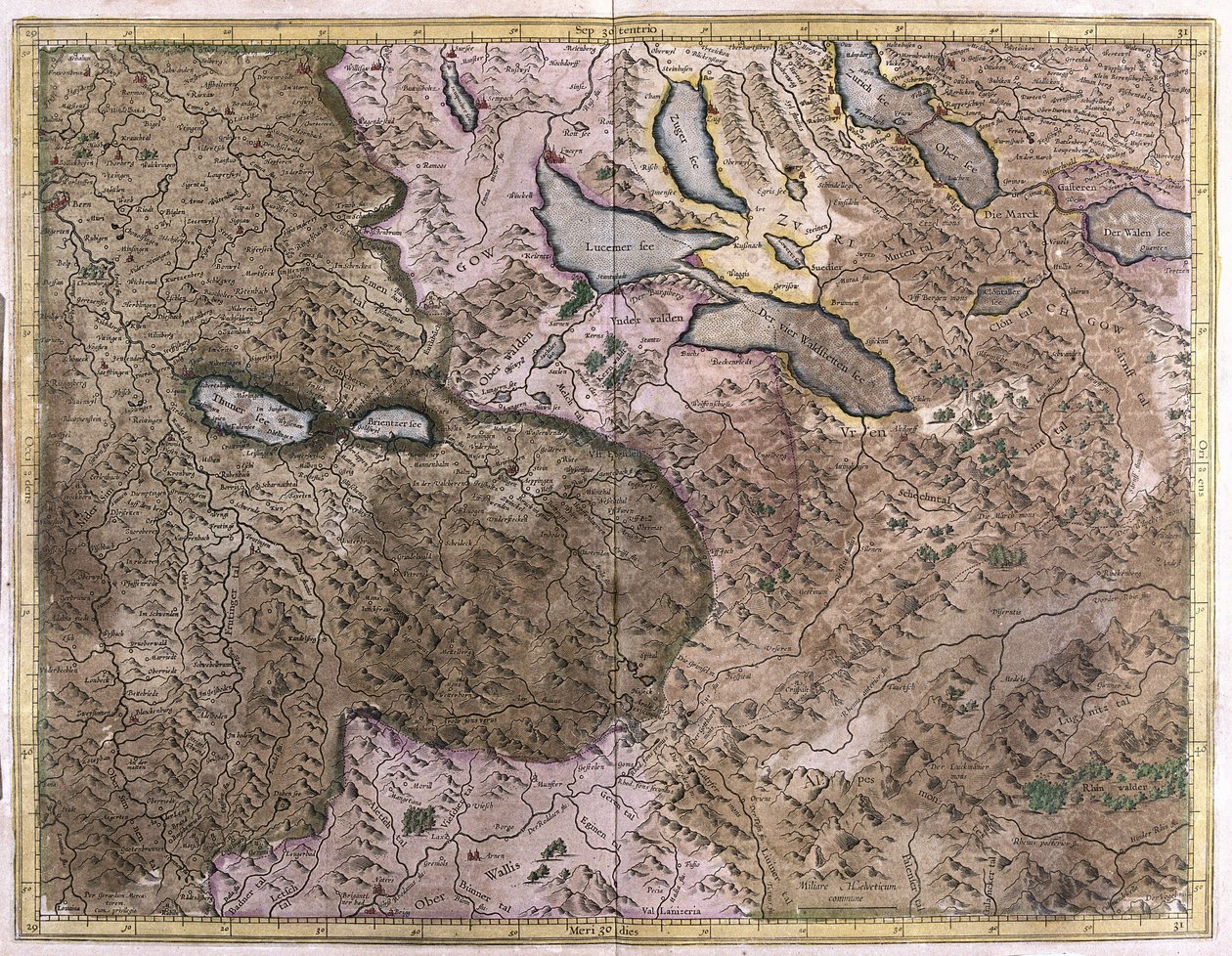 Tavak Svájcban (metszet alkotó: Gerardus Mercator