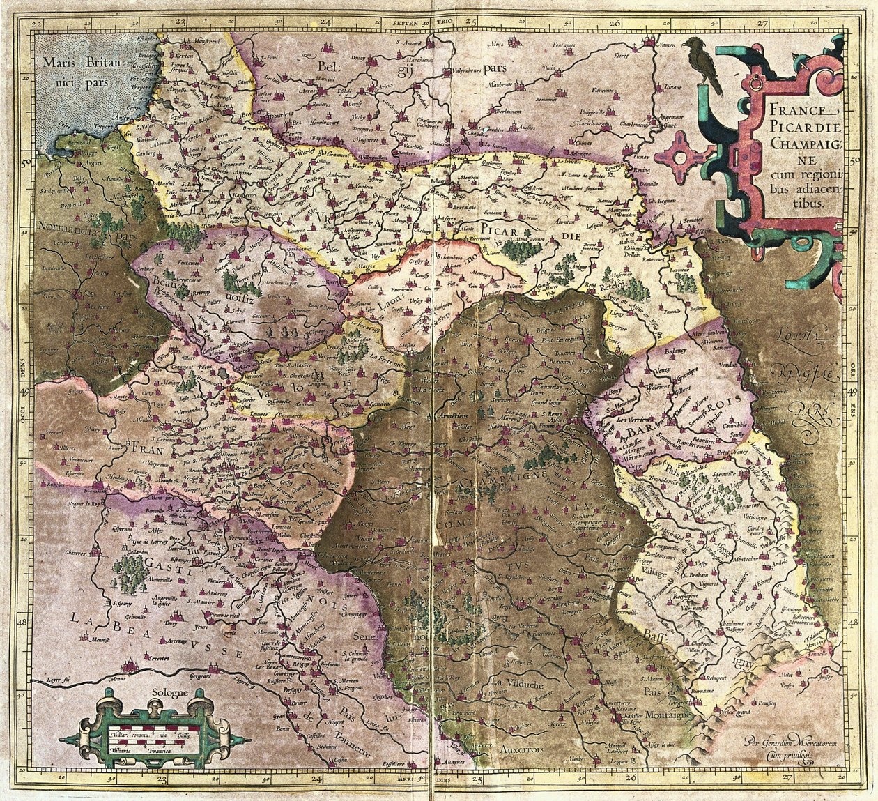 Picardie, Champagne, Franciaország alkotó: Gerardus Mercator