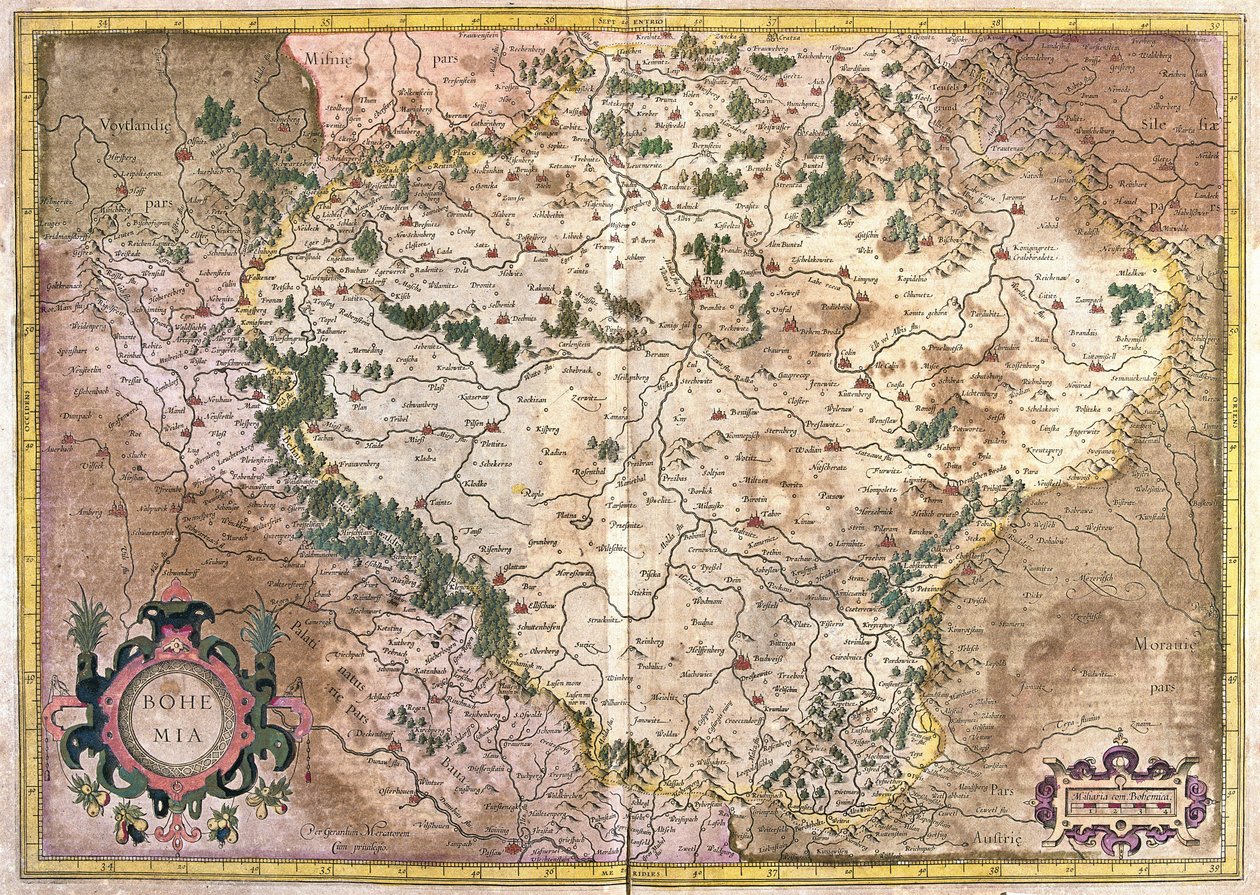Prága, Cseh Köztársaság (metszet alkotó: Gerardus Mercator