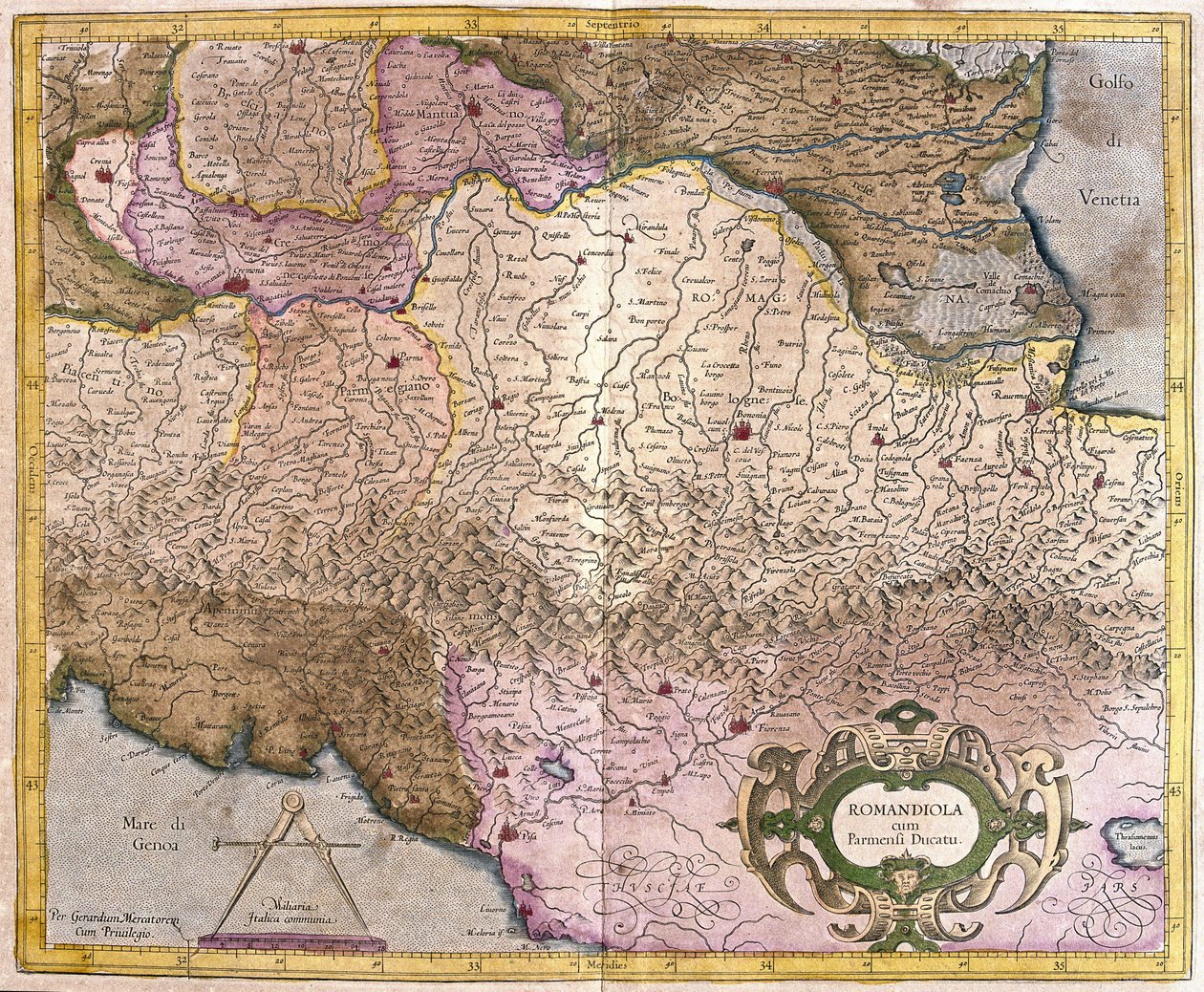 Romagna Parmával, Olaszország (metszet alkotó: Gerardus Mercator