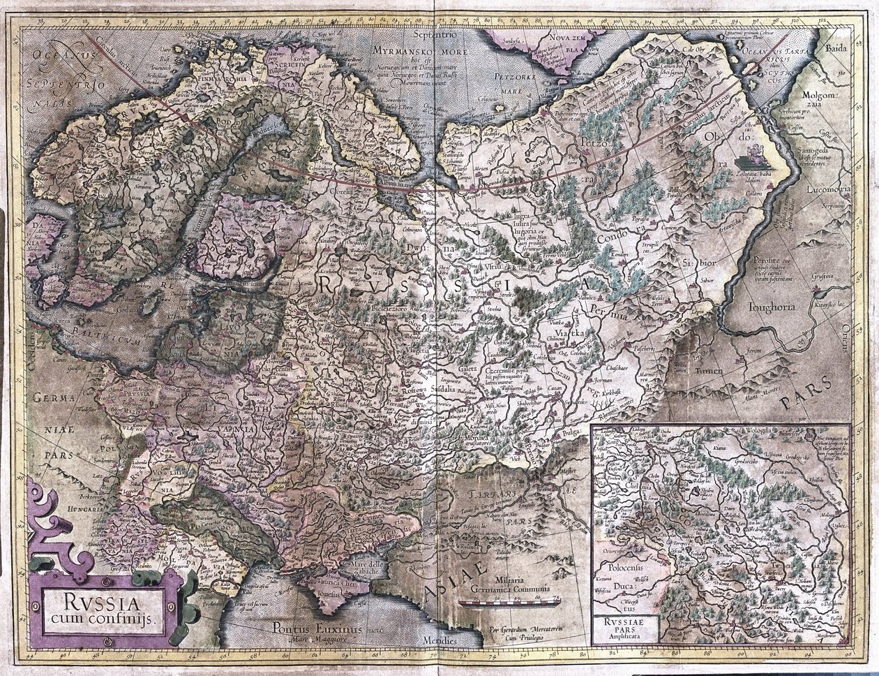 Oroszország (metszet alkotó: Gerardus Mercator