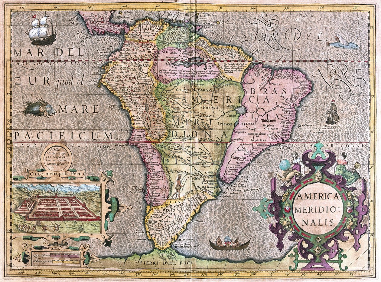 Dél-Amerika (metszet alkotó: Gerardus Mercator