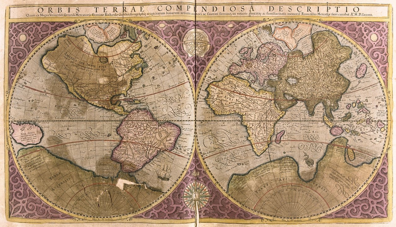 A földgömb (metszet alkotó: Gerardus Mercator