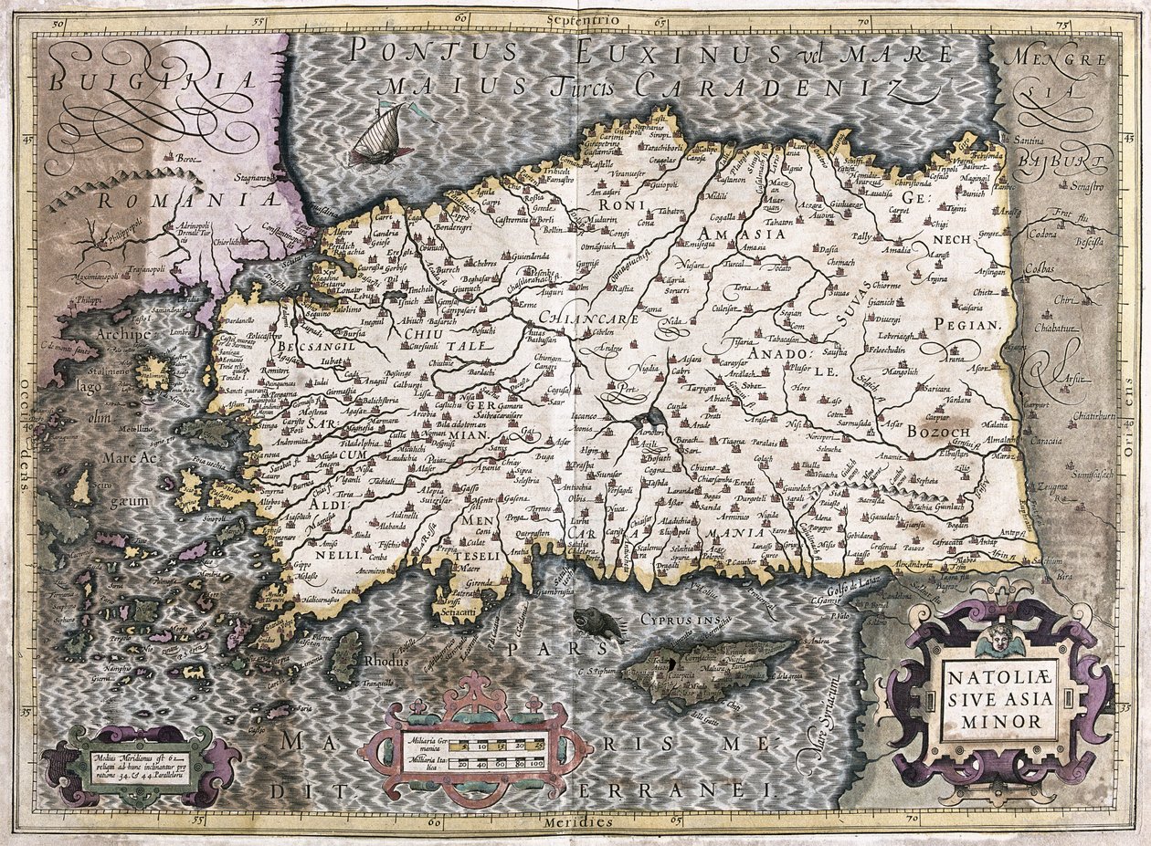 Törökország - Ciprus (metszet alkotó: Gerardus Mercator