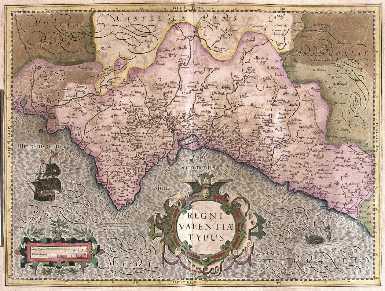 Valencia, Spanyolország (metszet alkotó: Gerardus Mercator