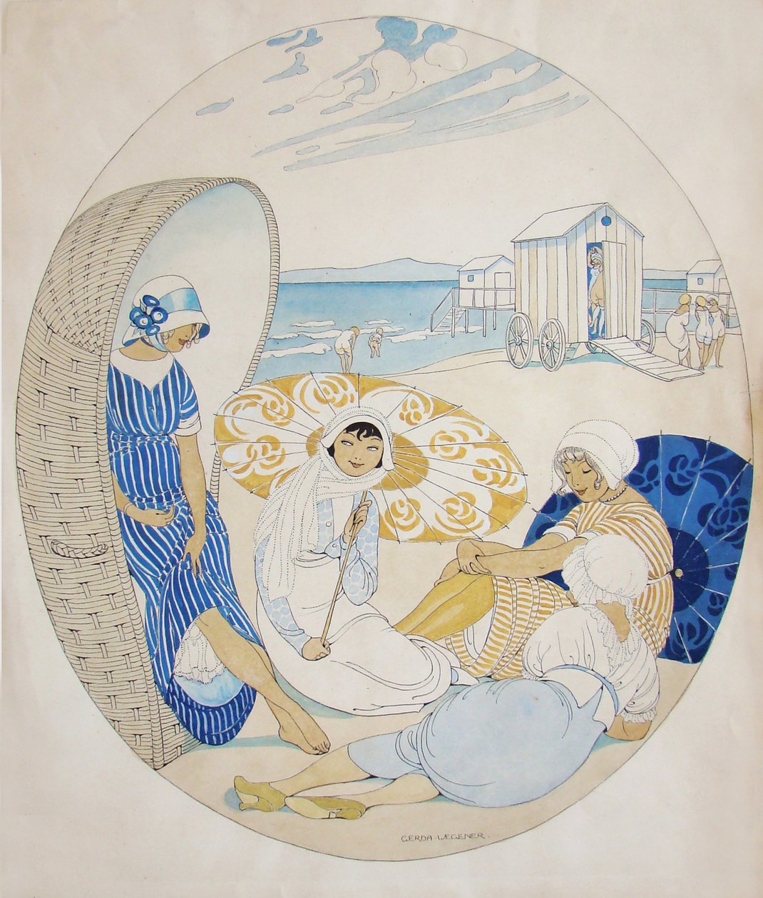 Csevegés a dán tengerparton alkotó: Gerda Wegener