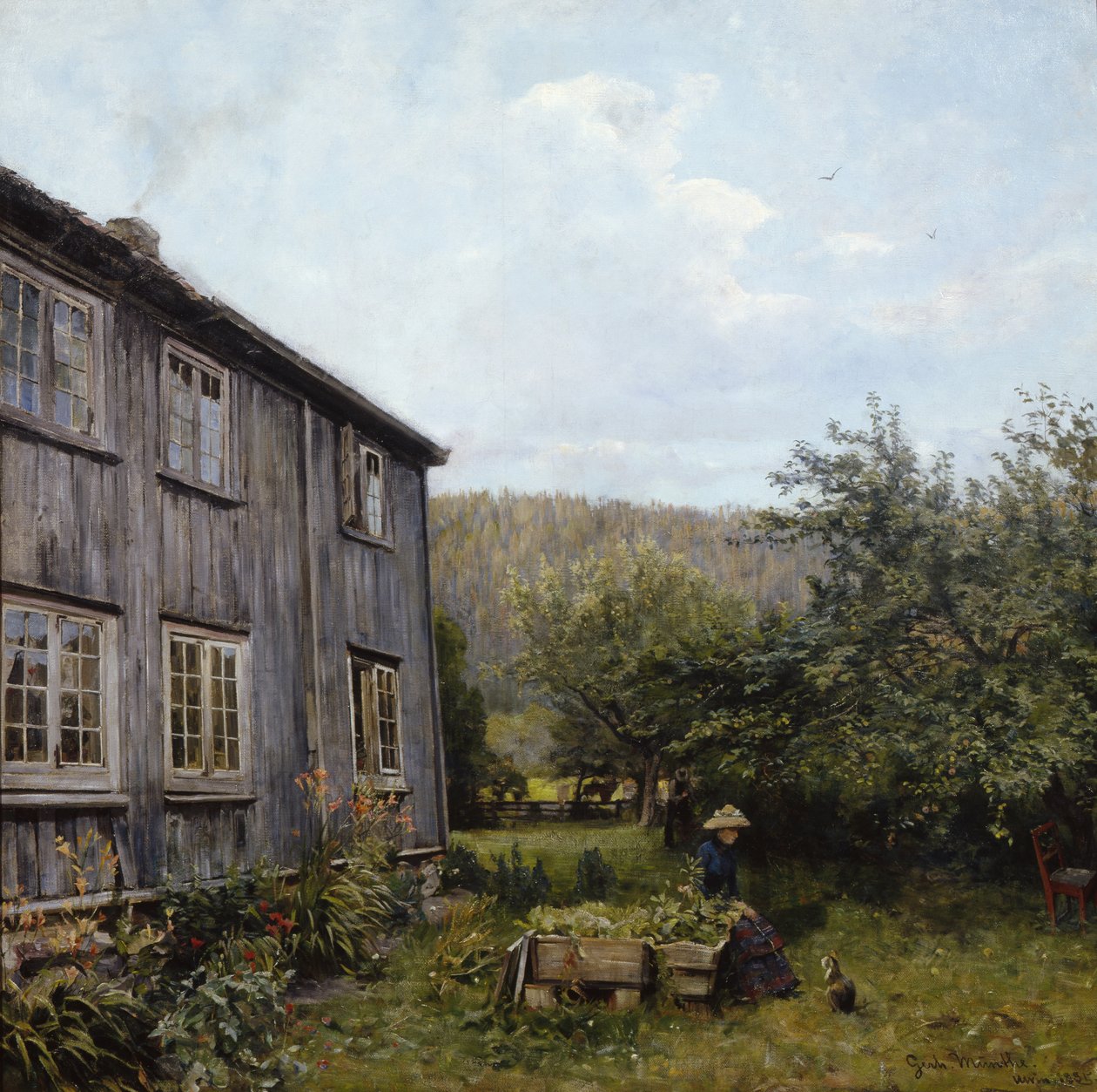 A kertben alkotó: Gerhard Peter Frantz Vilhelm Munthe