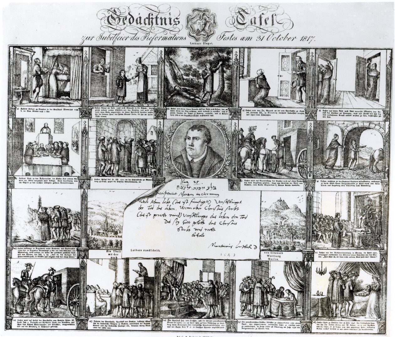 A reformáció ünnepe 1817. október 31-én: Luther Márton élete (1483-1546) alkotó: German School