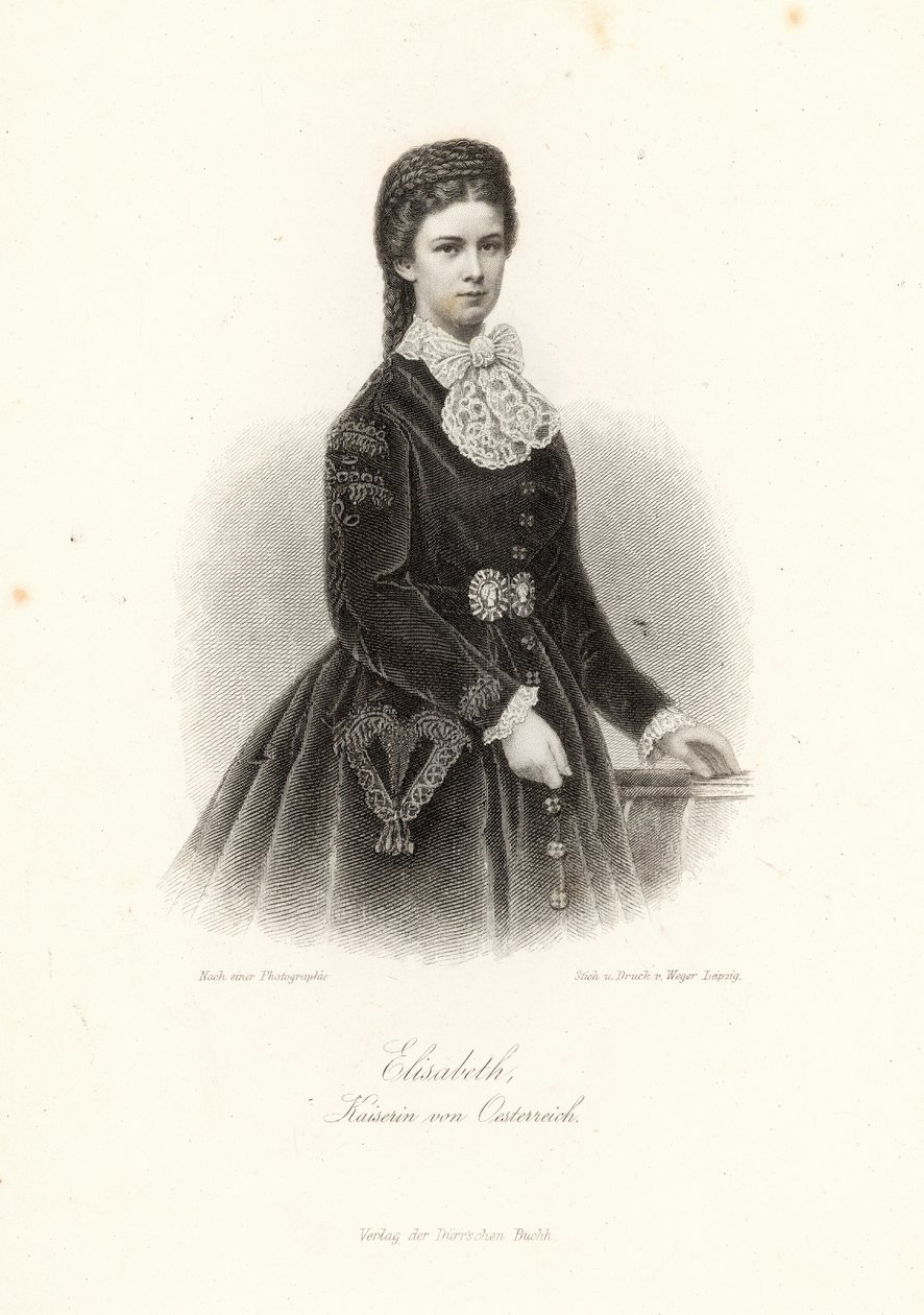 Erzsébet osztrák császárné (1837-98) az Allgemeine Moden-Zeitungban, Liepzig, 1872 alkotó: German School