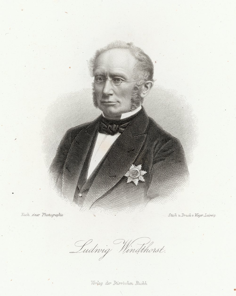 Ludwig Windthorst (1812-91) az Allgemeine Moden-Zeitungban, Lipcse, 1872 alkotó: German School