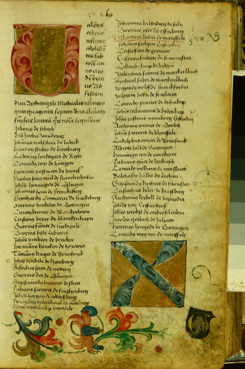 Luther Márton beiratkozási íve az erfurti egyetemen, 1501. április alkotó: German School