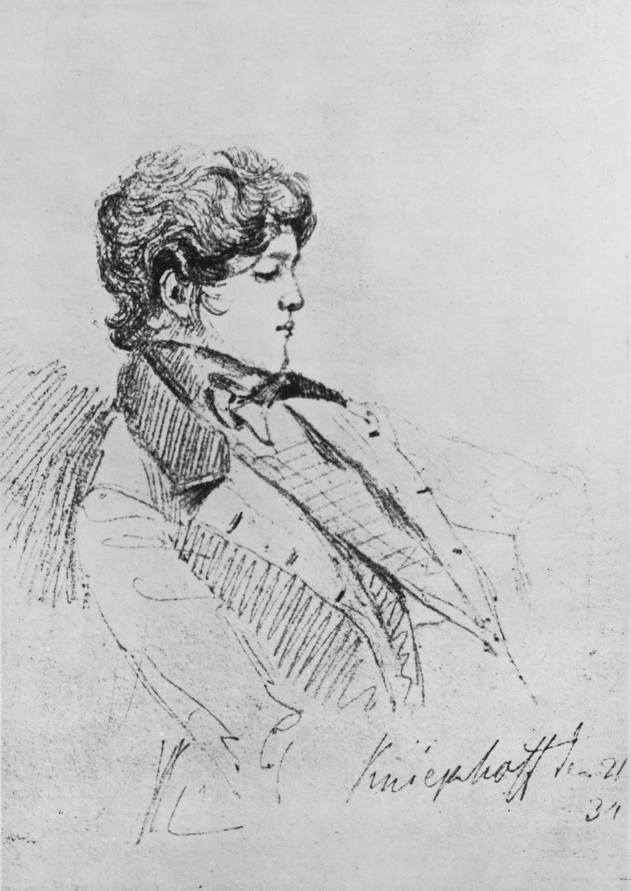 Otto von Bismarck herceg portréja, 1834 (tintával papíron) alkotó: German School