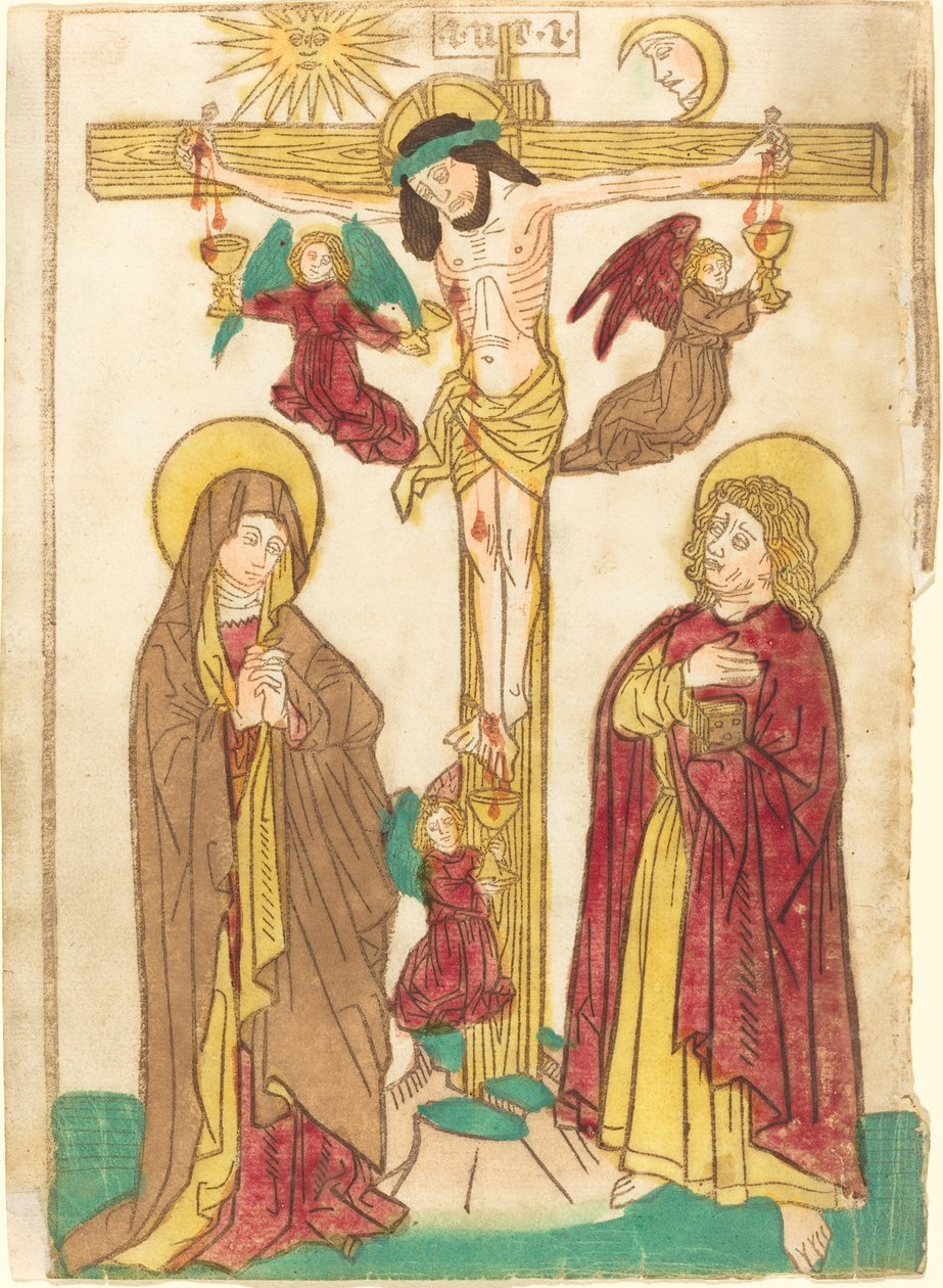 Krisztus a kereszten angyalokkal alkotó: German 15th Century