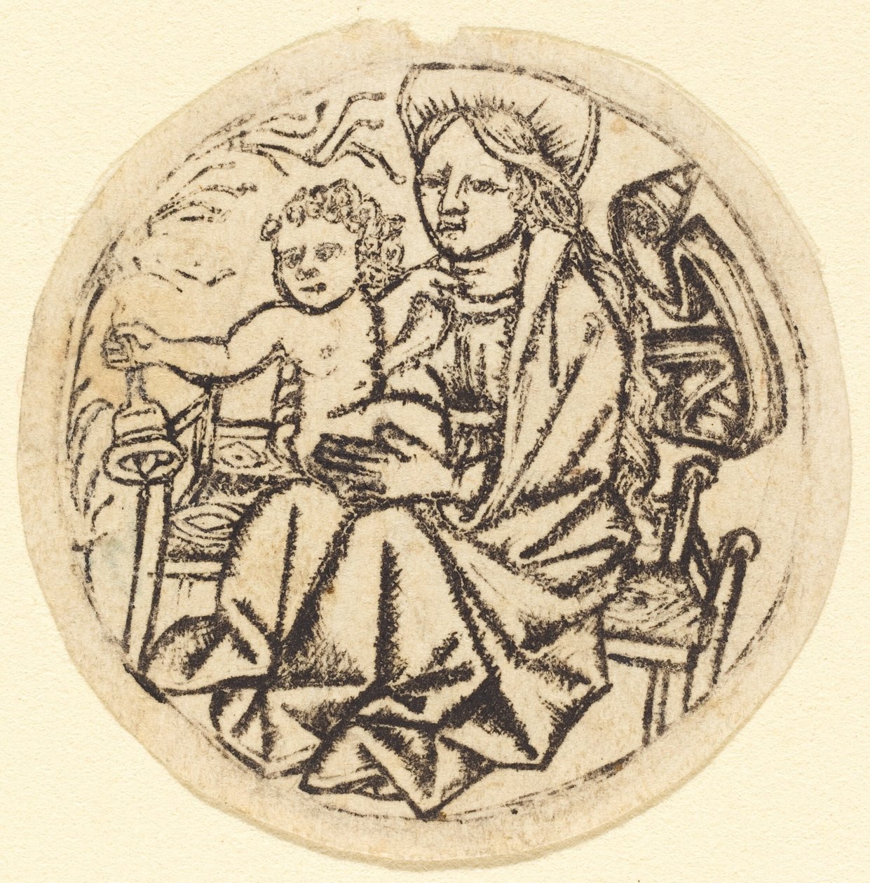 Madonna és a gyermek csengővel alkotó: German 15th Century