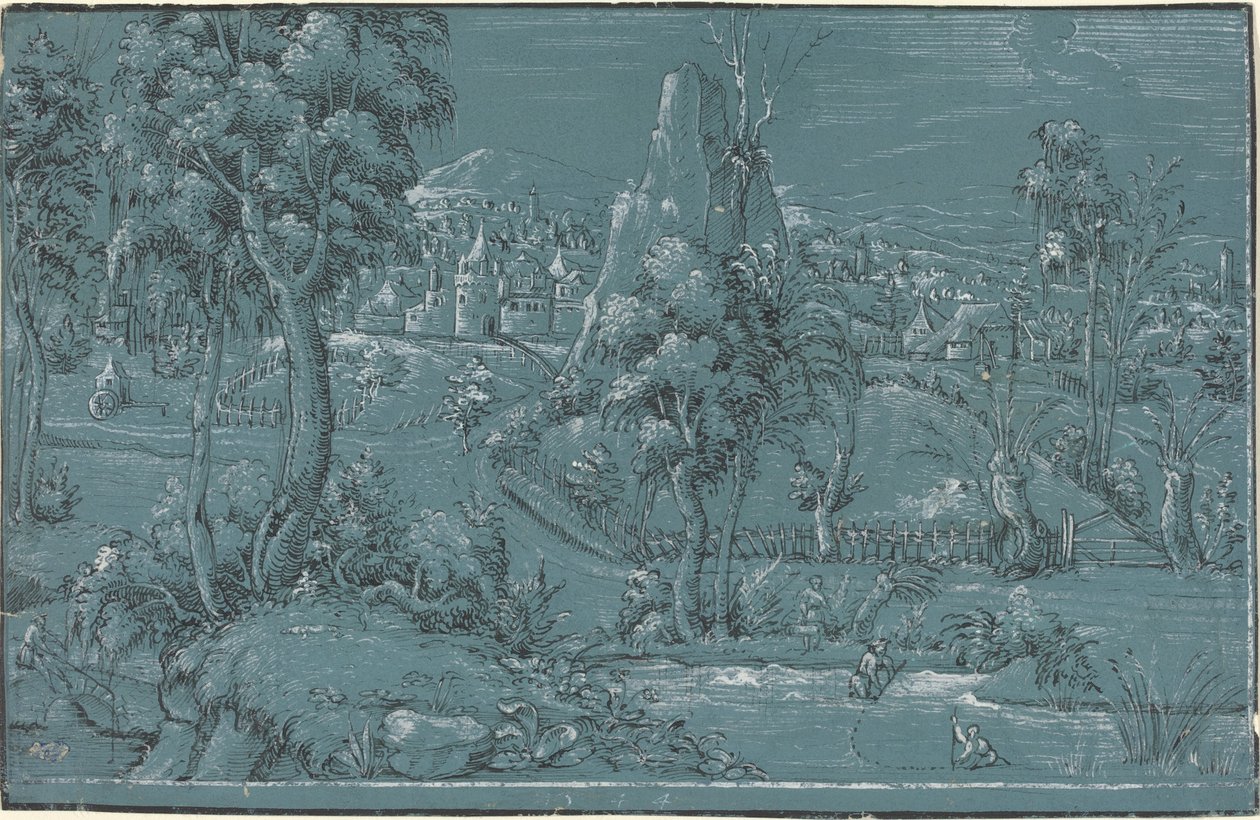 Táj a férfiak horgászatával alkotó: German 16th Century