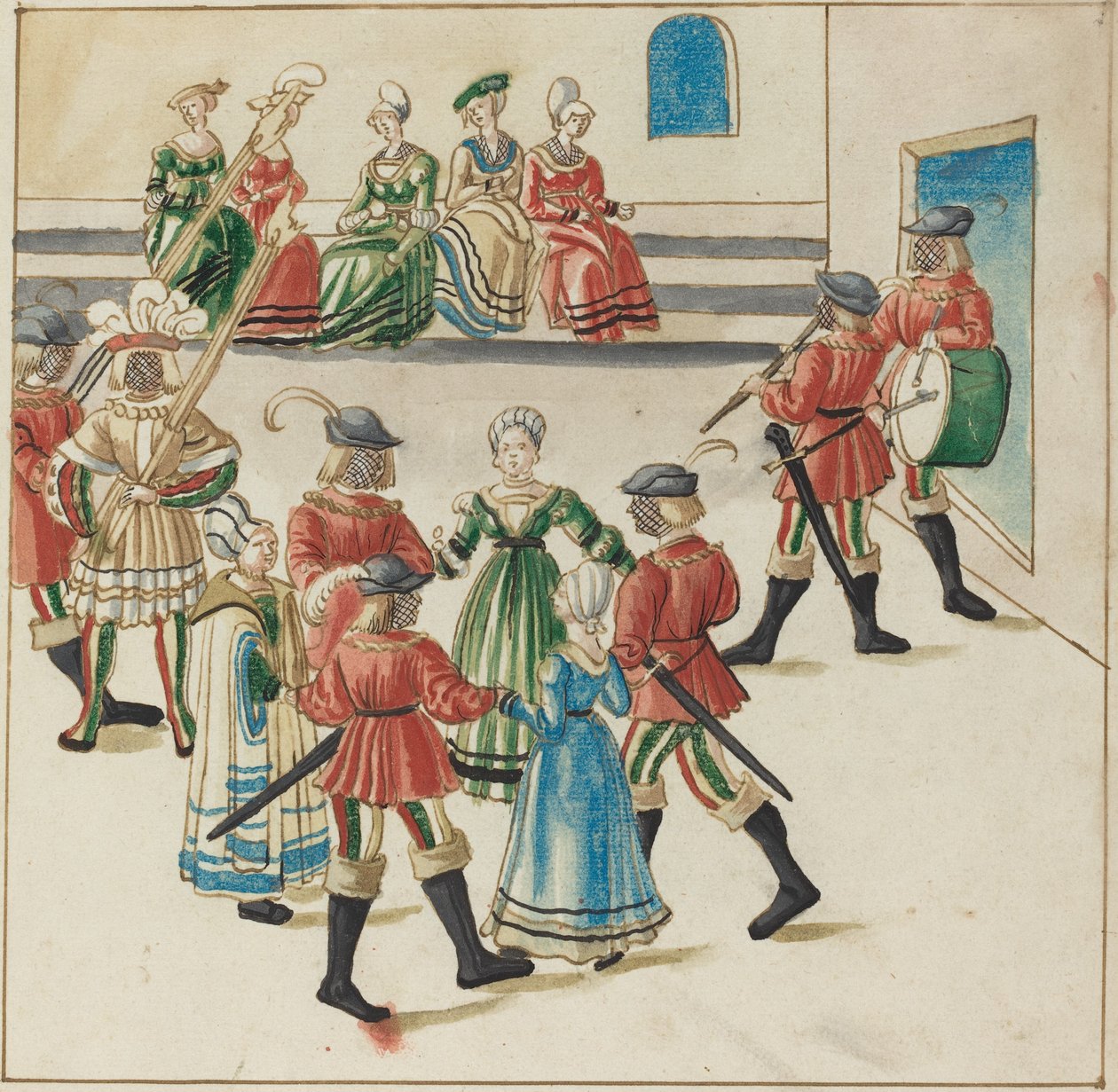 Három pár egy körtáncban alkotó: German 16th Century