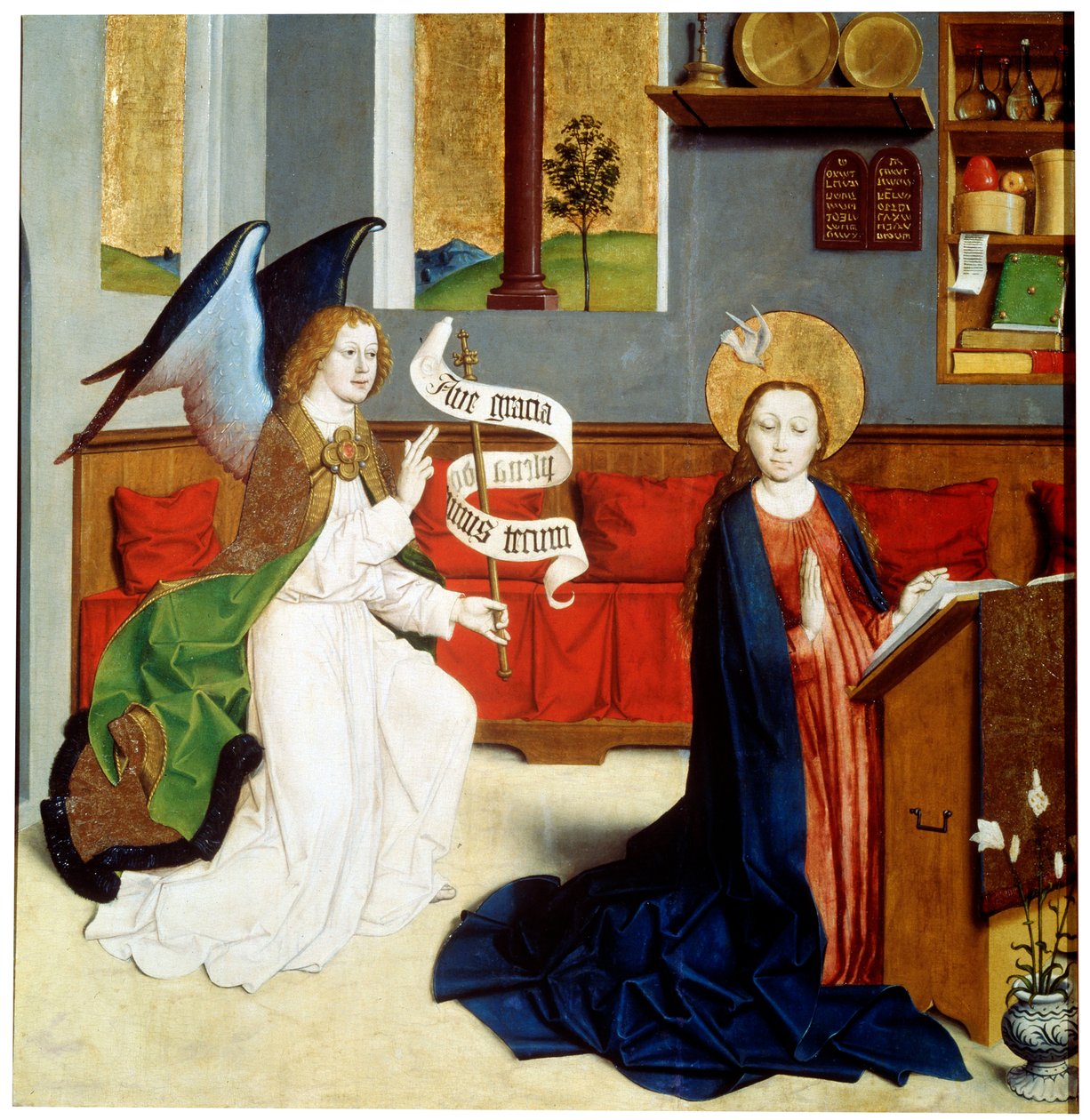 Az Angyali üdvözlet, c1470-c1480 alkotó: German Master