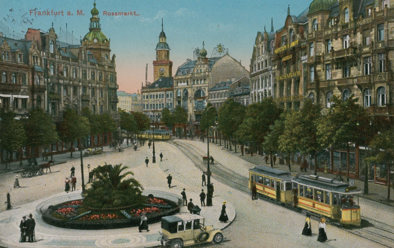 Frankfurt, Rossmarkt. 1913-ban küldött képeslap. alkotó: German Photographer