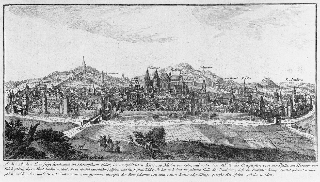 Aachen (rézkarc) alkotó: German School