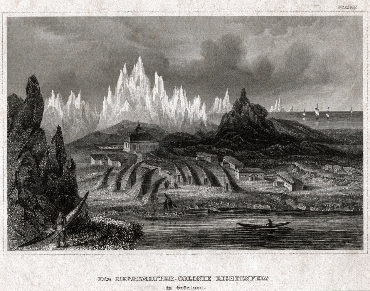 Akunnat, Grönland. (metszet, kb. 1850) alkotó: German School