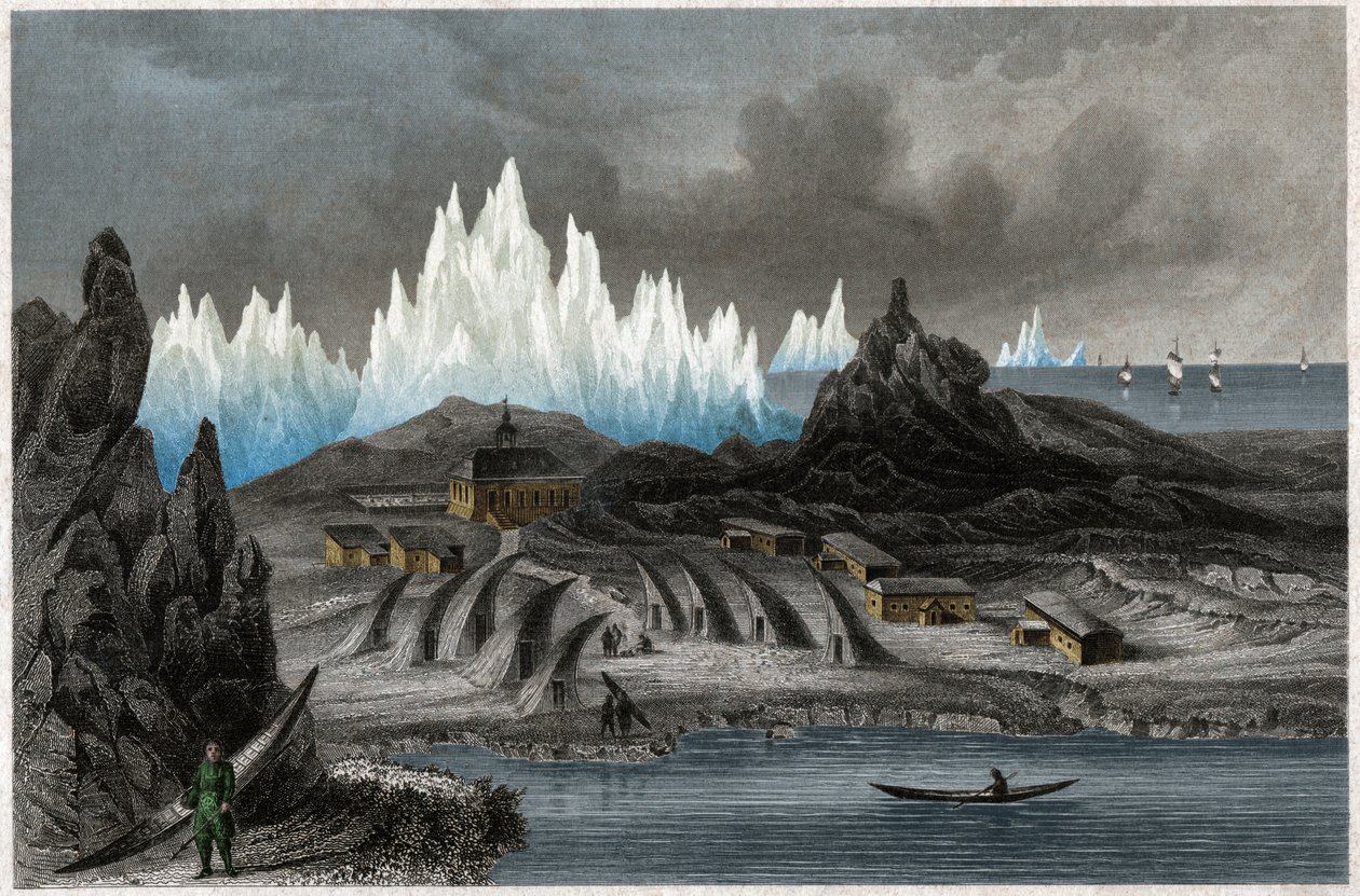 Akunnat, Grönland. (metszet, kb. 1850) alkotó: German School