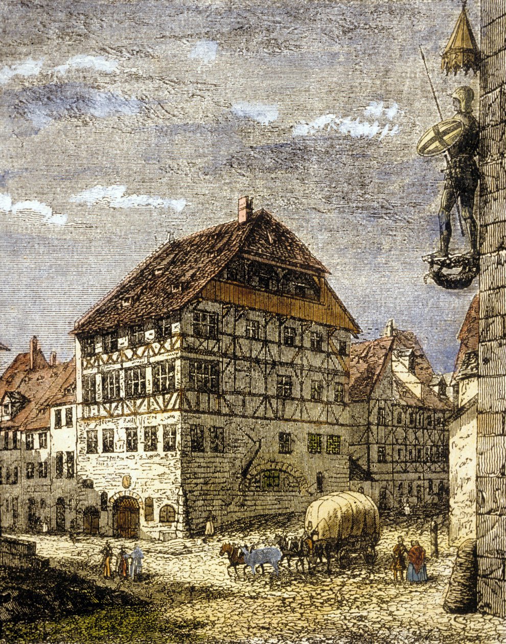 Albrecht Durer háza Nürnbergben, Németországban alkotó: German School