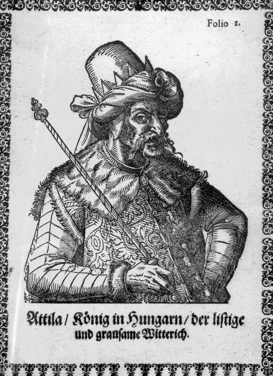 Attila a hun (metszet) alkotó: German School