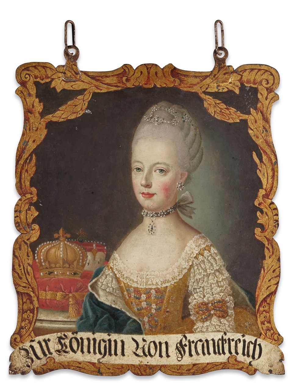Marie-Antoinette zászlós, 1774 után (olaj, fém) alkotó: German School