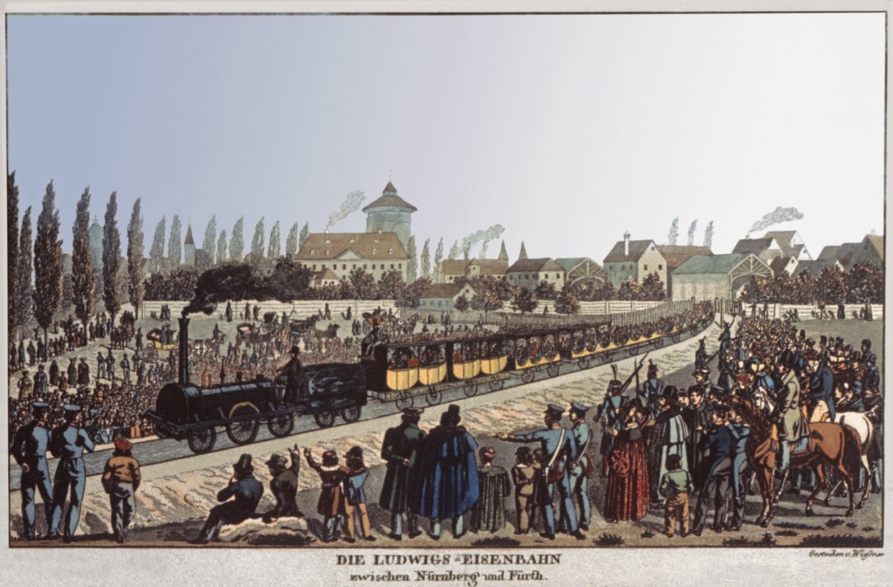 Német Vasutak. 1830-1840 körül (metszet) alkotó: German School