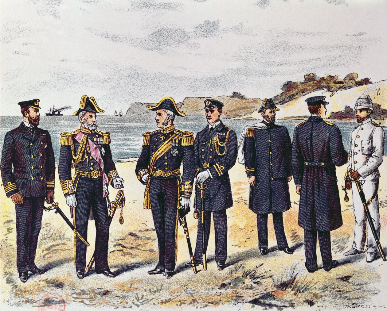 Német haditengerészeti egyenruhák, 19. század vége alkotó: German School