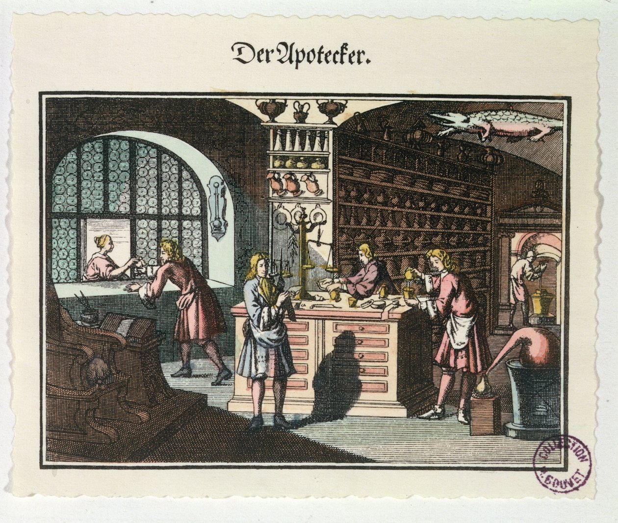 Egy patikus belseje, 1700 körül alkotó: German School