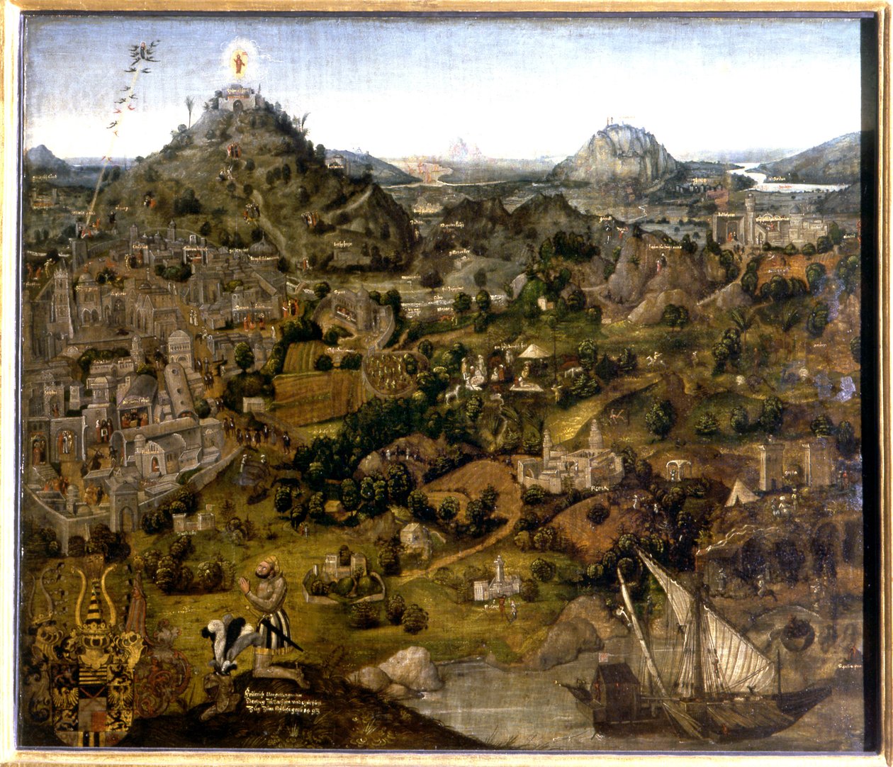 Jeruzsálem és a szent helyek, 1501-55 alkotó: German School
