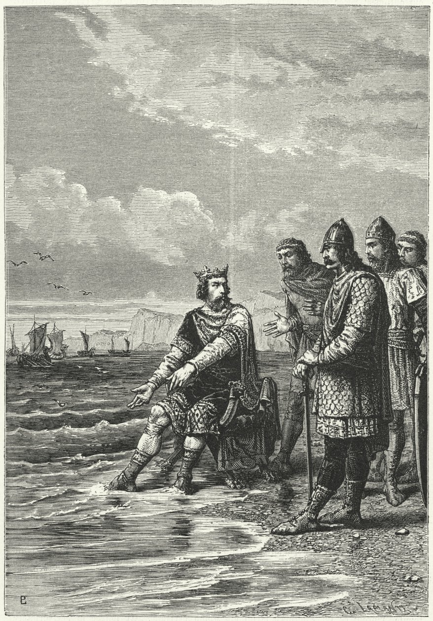 Canute király és a hullámok (metszet) alkotó: German School