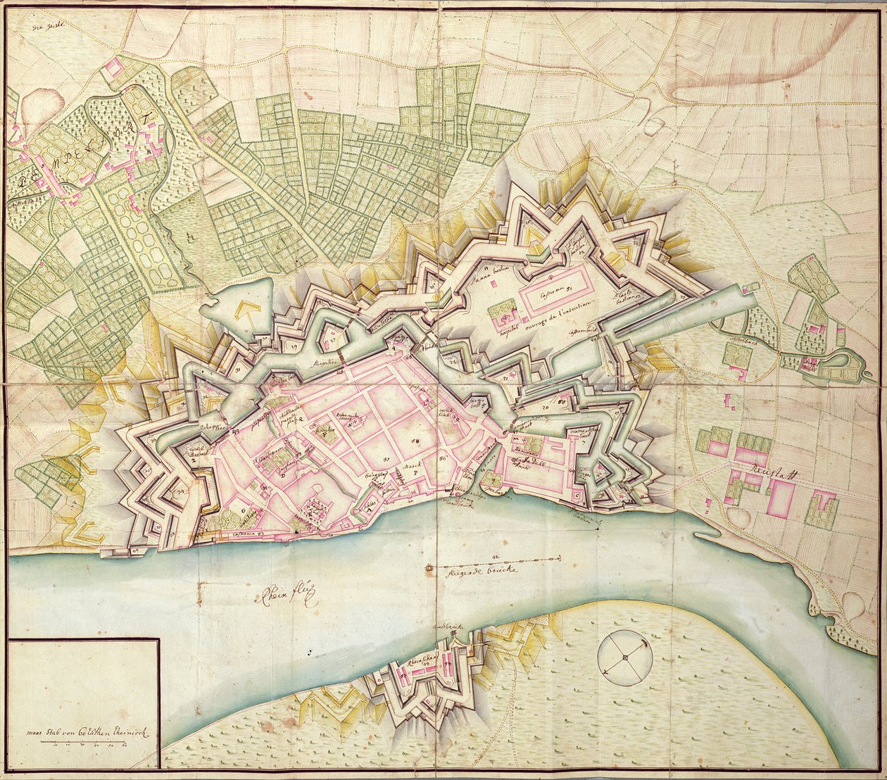 Düsseldorf térképe, 1736 alkotó: German School