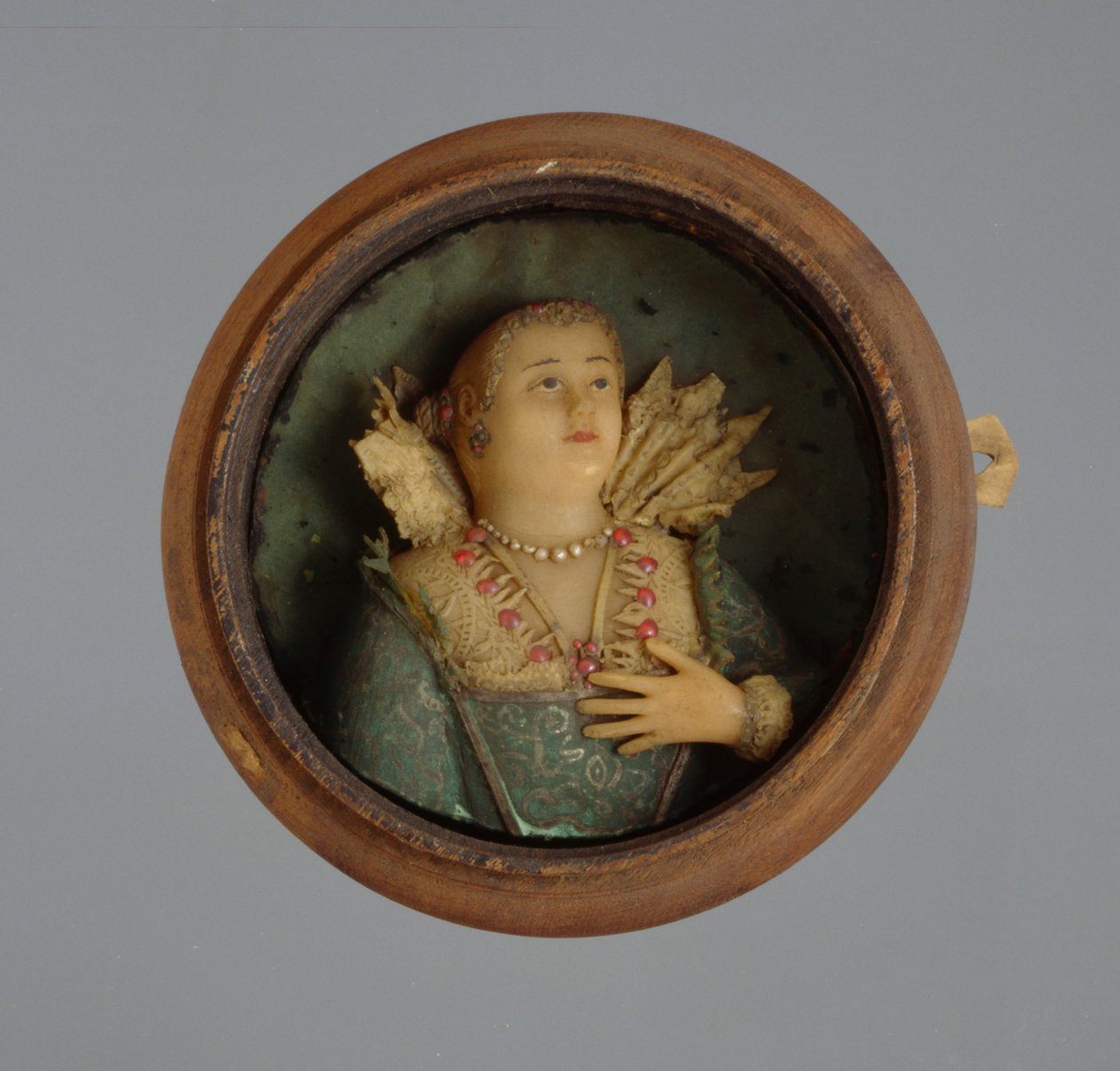 Miniatűr portré, 1600 körül (viasz, üveg és fa) alkotó: German School