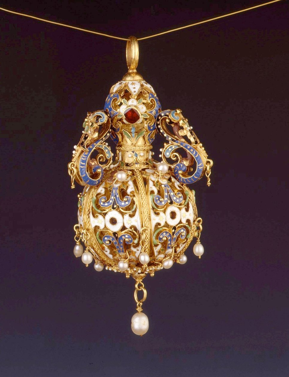 Pomander, 1600 körül (arany és cloisonne zománc) alkotó: German School