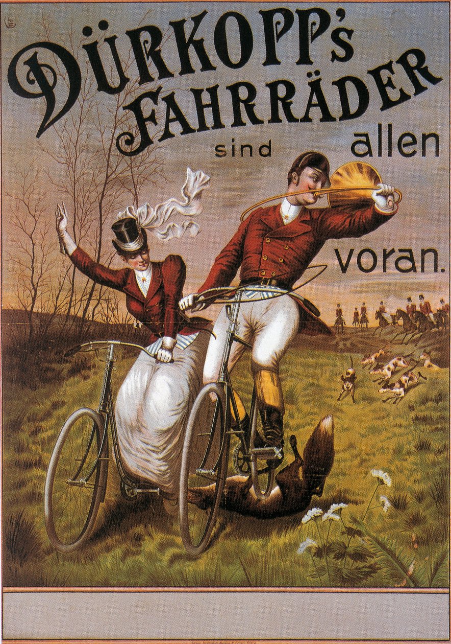 „Durkopp” kerékpárokat reklámozó plakát alkotó: German School