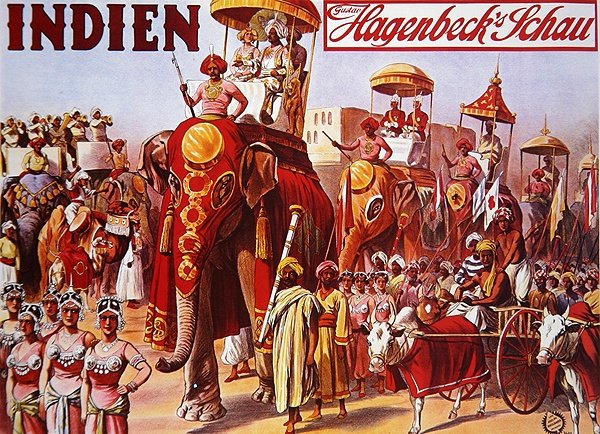 Plakát az "India - Hagenbeck