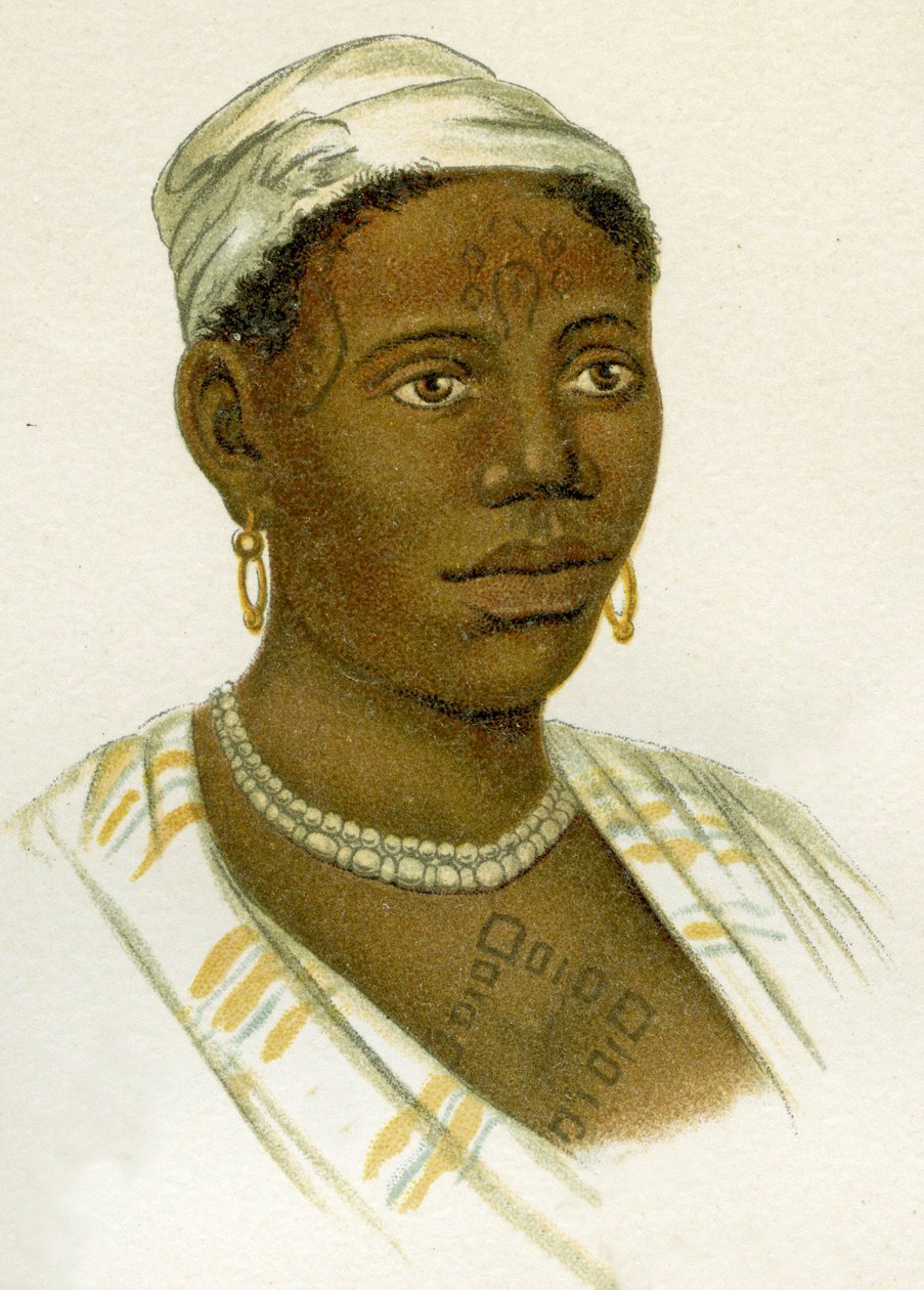 Tetovált afrikai nő, 1894 alkotó: German School