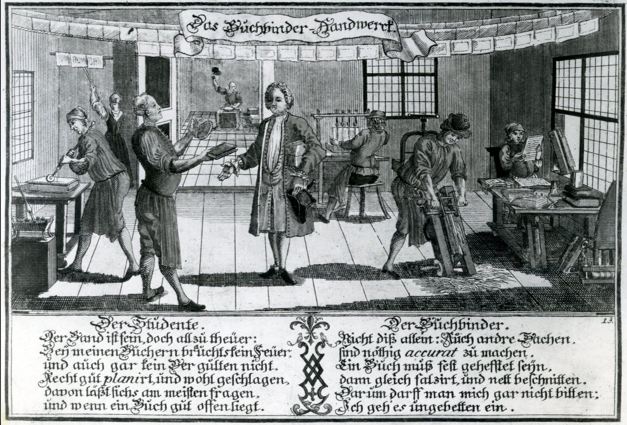 A könyvkötő (metszet) alkotó: German School