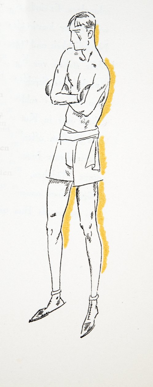 A bokszoló, Styl, kiadó 1922 (pochoir-nyomat) alkotó: German School