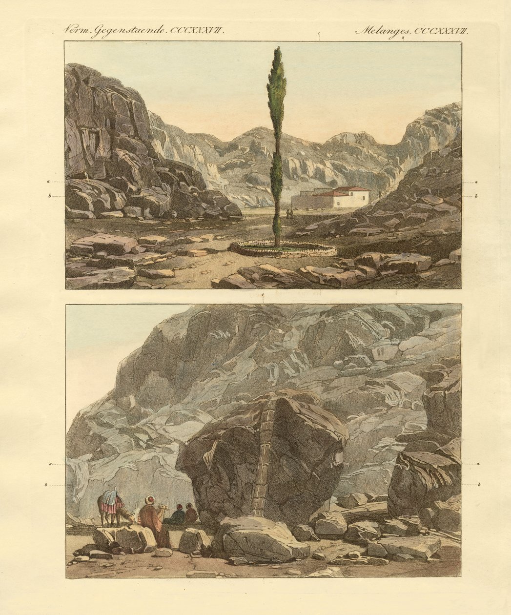 Kilátás a Sínai-hegyre (színes metszet) alkotó: German School