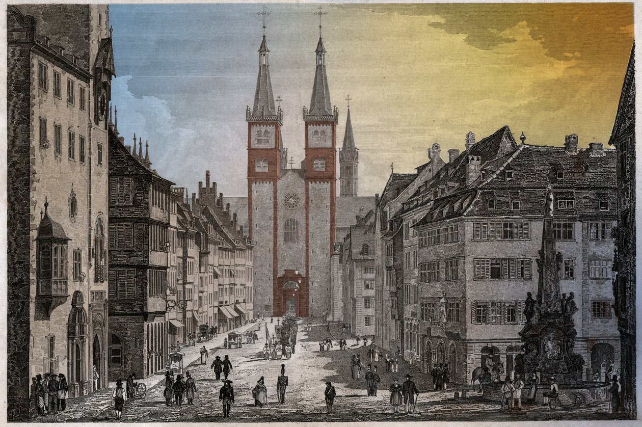 Wurzburg. (metszet, 1830 körül) alkotó: German School