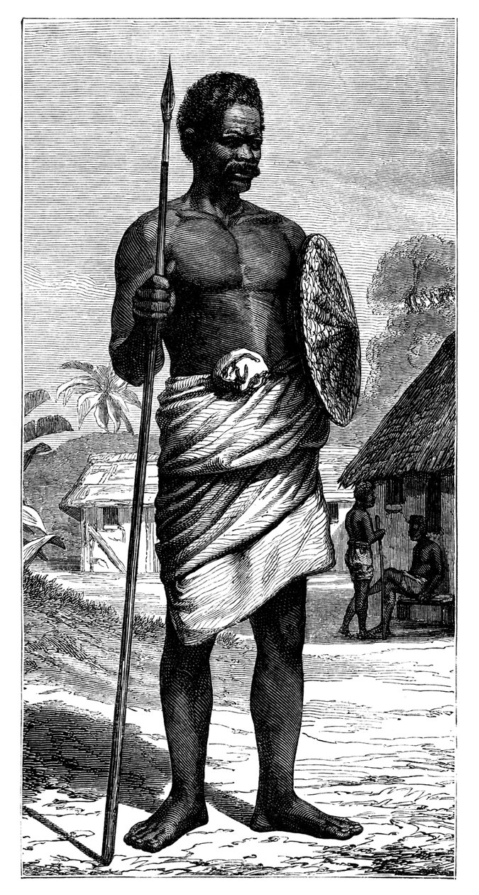 Madagaszkár harcos, 19. század. alkotó: Gerome Staal