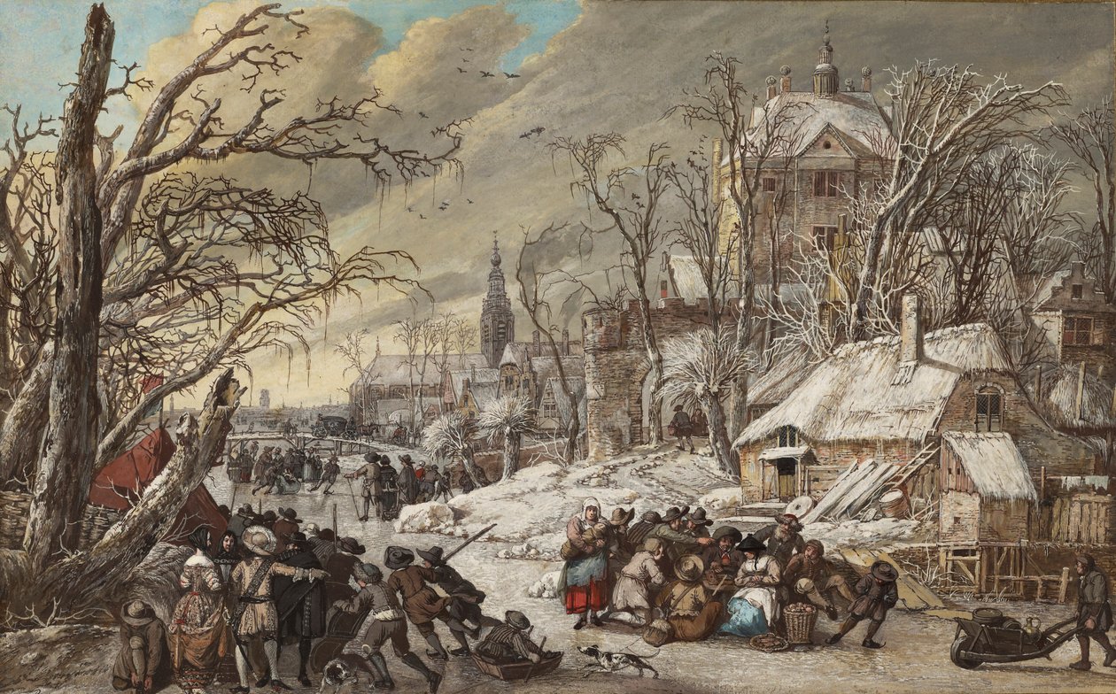 Figurák a befagyott csatornán alkotó: Gerrit van Battem