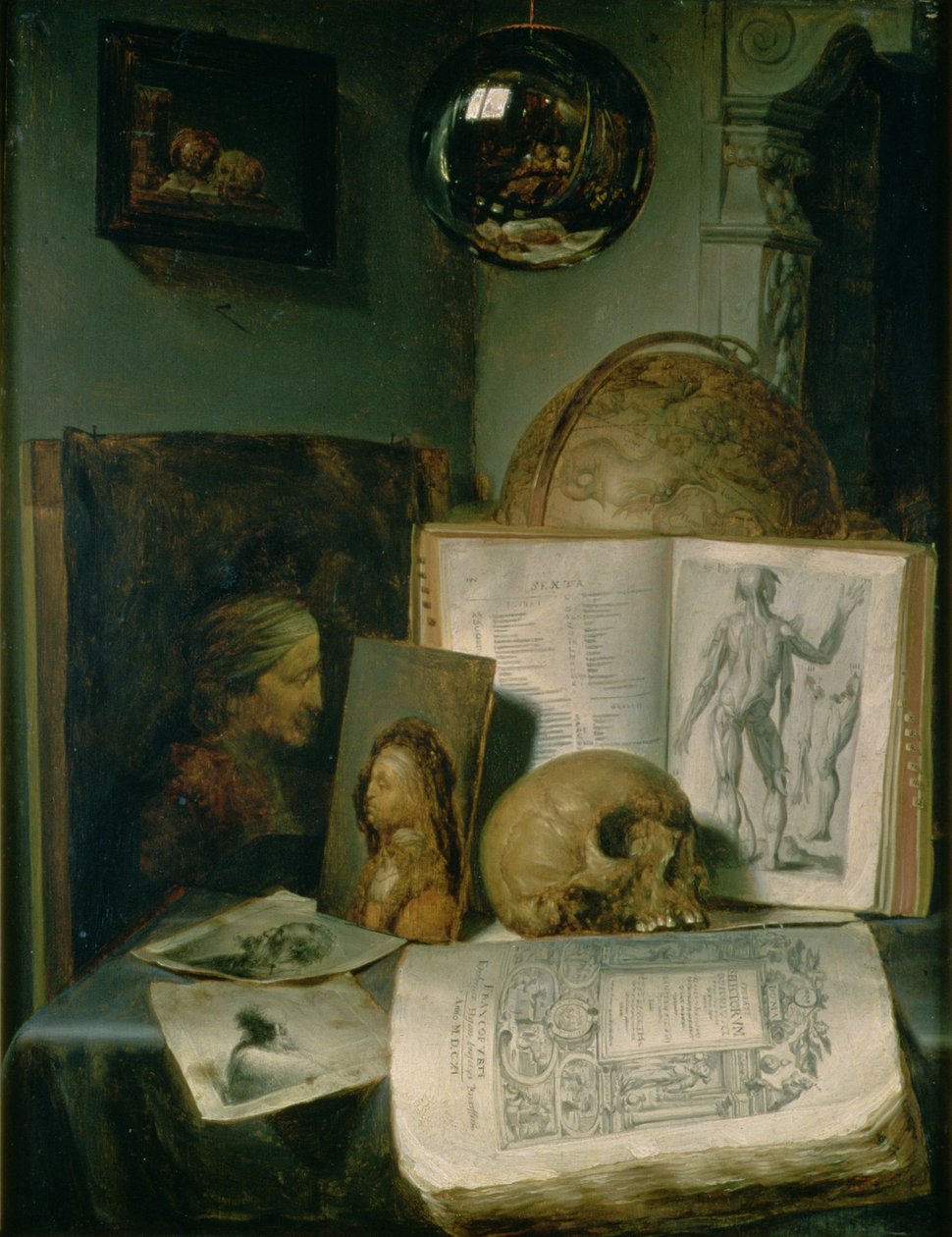 Csendélet koponyával alkotó: Gerrit Dou