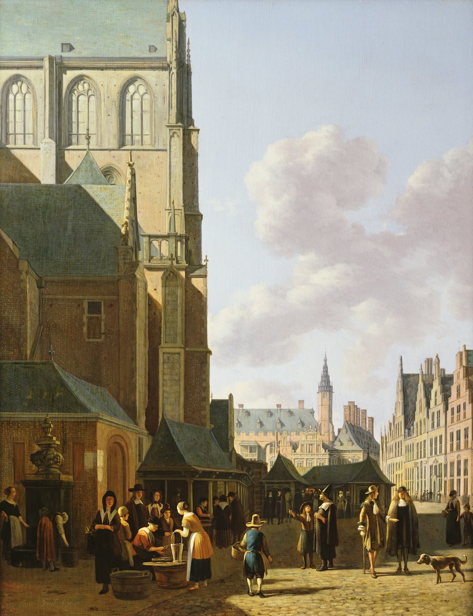 A Grote Markt, Haarlem, nyugat felé néz alkotó: Gerrit Adriaensz Berckheyde