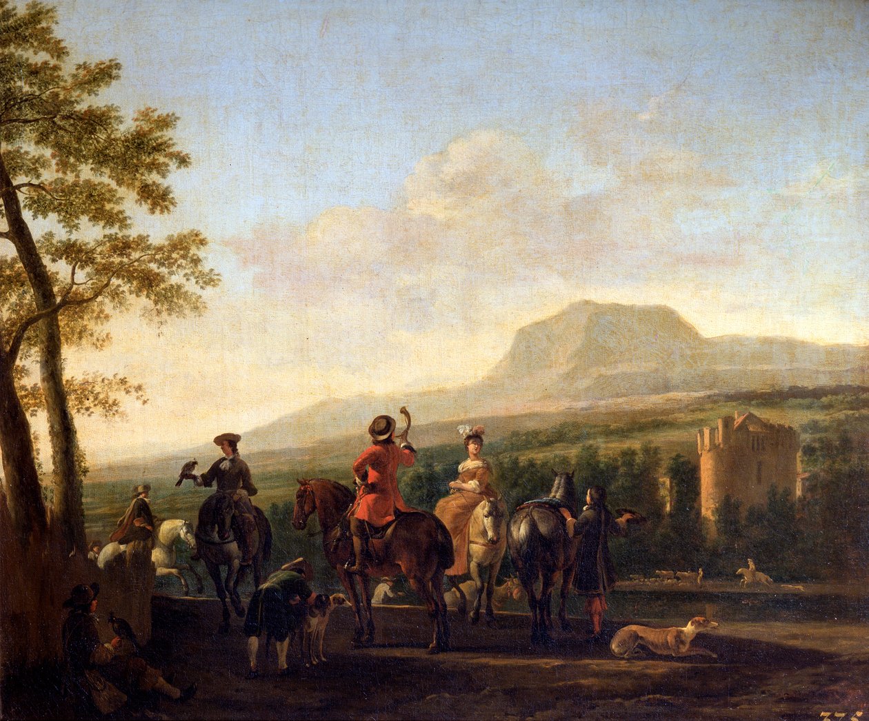 „Sólyomászat”, 17. század. alkotó: Gerrit Berckheyde