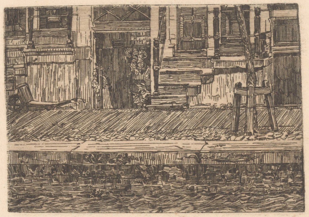 Pincék egy rakparton alkotó: Gerrit Haverkamp (signed by artist)